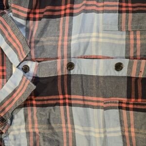 Old Navy Women's Blue and Red Plaid Button Down Shirt